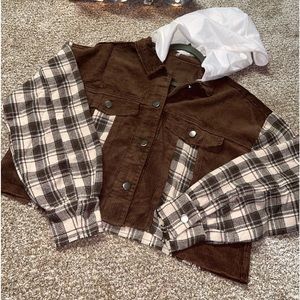 Hooded flannel jacket